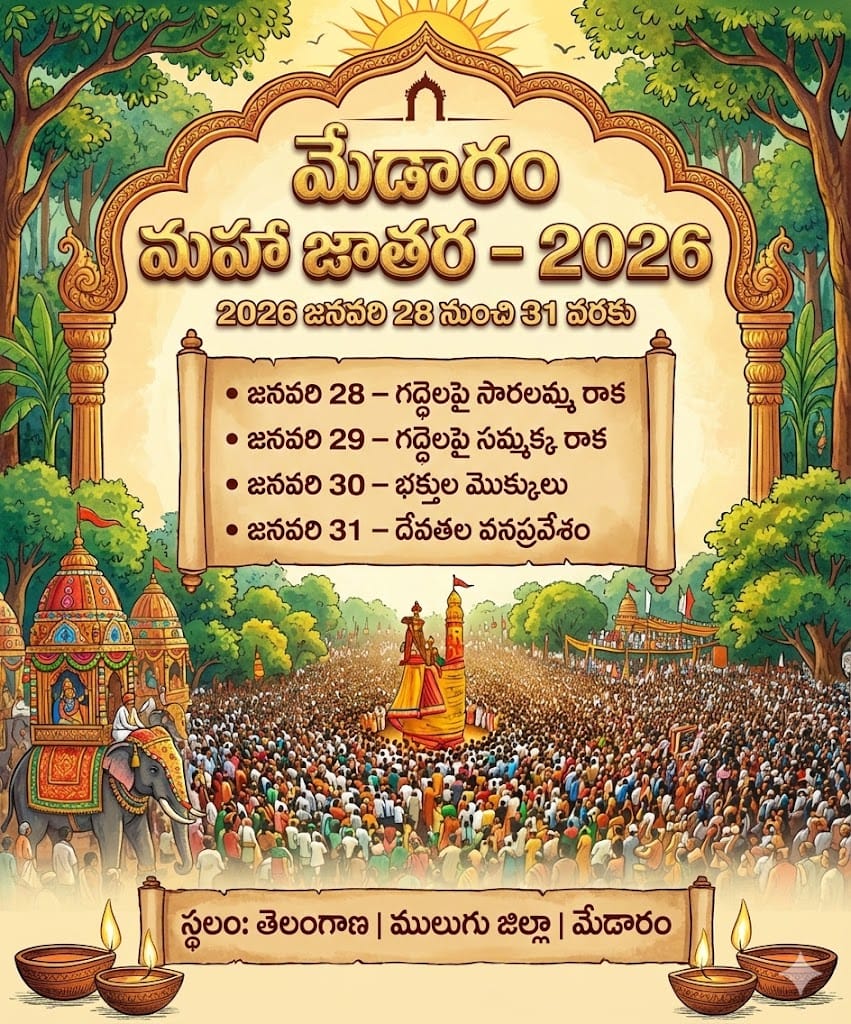 మేడారం జాతర – తెలంగాణ ఆసియా ఖండంలోనే నం.1 అతిపెద్ద గిరిజన జాతర